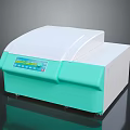 Modern Laboratory Centrifuge with White Turquoise Body Digital Display and Sleek Design