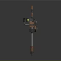 Advanced Futuristic Weapon With Mechanical Structure Long Barrel And Orange Black Components