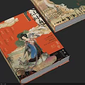 Chinese Traditional Art Books With Ancient Female Figure And Landscape Cover Design