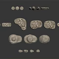 Stone Carving Decorative Items With Various Shapes And Textured Artistic Details