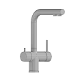 Matte Black Modern Kitchen Faucet With Dual Handles And Swivel Spout Design