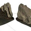 Pair Of Natural Stone And Wood Decorative Pieces With Textured Surfaces