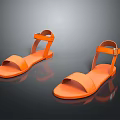 Bright Orange Flat Sandals With Adjustable Straps For Casual Daily Wear