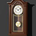 Classic Grandfather Clock With Wooden Frame White Dial Golden Hands And Pendulum