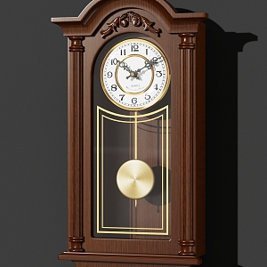 Vintage Wall Clock American Wall Clock Solid Wood 3d model