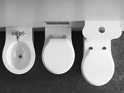 Different White Toilet Styles With Modern Design For Bathroom 3d model