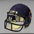 Riddell Purple Football Helmet With Team Logo And Protective Sports Apparel