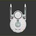 NCC 1701 Sci Fi Starship Model Featuring Circular Hull And Futuristic Design Elements