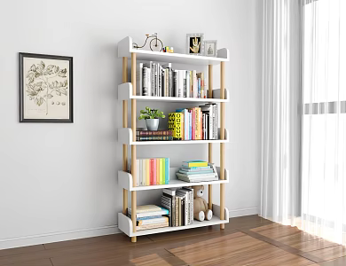 Bookshelf Storage Rack Data Rack Shelf 3d model