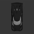 Gray Sports Car With Sleek Design Large Rear Spoiler And Red Wheels