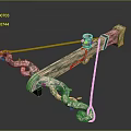 3D Rendered Metal Sculpture Carving With Intricate Curved Chains And Shiny Surface