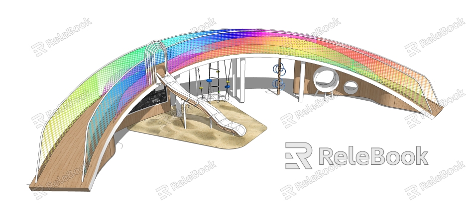 Modern Amusement Equipment Rainbow Landscape Bridge Rainbow Slide Children's Paradise Equipment model