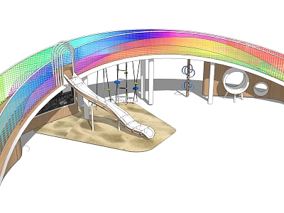 Modern Amusement Equipment Rainbow Landscape Bridge Rainbow Slide Children's Paradise Equipment model