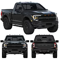 Black Off-Road Pickup Truck Stylish Front And Rear Design With Large Tires