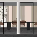 Elegant Modern Sliding Frosted Glass Doors As Interior Room Partition