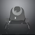 Shiny Silver Metallic Helmet With Round Transparent Top And Side Flaps