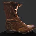 Classic Brown Leather Boots With Lace Up Design And Vintage Style