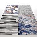 Modern Square Rugs Featuring Geometric Patterns Striped Details And Abstract Textures In Home Decor