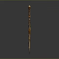 Ornate Golden Sword With Blue Gemstone Twisted Patterns And Carved Hilt