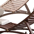 Slatted Wooden Lounge Chairs In Different Colors With Foldable Design And Cushions