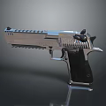 High Quality Silver Metal Pistol With Textured Barrel Black Grip And Tactical Design