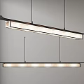 Modern Hanging Pendant Light With Long Rectangular Design And LED Illumination For Dining Room 3d model
