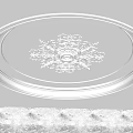 Elegant Circular Ceiling Design with Ornate Floral Pattern and Ambient Lighting 3d model