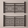 Black Traditional Railings With Intricate Geometric Cutout Patterns For Interior Exterior Design