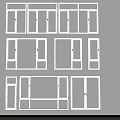 White Window And Door Frame Designs With Various Styles And Glass Panels