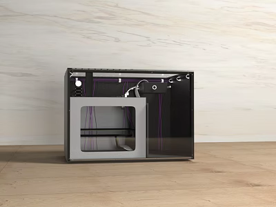 Modern Black Office Appliance With Control Panel And Display Screen 3d model