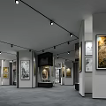 Book Art Gallery With Modern Design Featuring Various Artworks On Walls And Spotlights