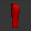 Red Household Apron With White Button Decoration And Modern Design