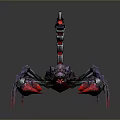3D Futuristic Mechanical Scorpion Model With Purple Red Silver Metallic Design
