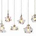 Elegant Butterfly Glass Chandeliers With Gold Chain And Unique Shapes