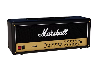 Marshall JVM Amplifier With Black And Gold Front Panel And Control Knobs 3d model
