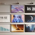 Projection Monitoring System Featuring Multiple Screens For Real Time Data And Visual Content