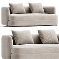 Modern Light Beige Fabric Sectional Sofa With Plush Cushions And Sleek Comfortable Design