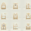 Various Designed Single Chairs With Wooden Frames And White Seats In Minimalist Style