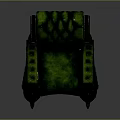 Green Tufted Leisure Chair With Gold Eagle Head Decorations And Ornate Legs