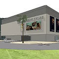 Modern Residential Building Design With Glass Curtain Walls Entrance Staircase and Outdoor Greenery