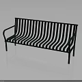 Elegant Green Slatted Metal Bench With Armrests Modern Furniture Design