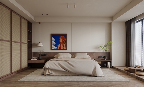 Middle Style Bedroom 3d model