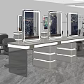 Elegant Modern Hair Salon Interior Design With Illuminated Mirrors And Styling Chairs