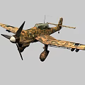 Camouflage Painted Propeller Passenger Aircraft With Twin Wings And Fuselage Number