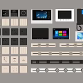 Modern Switch Socket Visual Panel 3d model