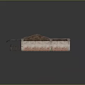Rustic Old House With Weathered Brick Walls Rusted Metal Roof Awning And Wooden Fence