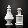 Vintage Decorative Perfume Bottles With Colorful Geometric And Floral Cologne Design