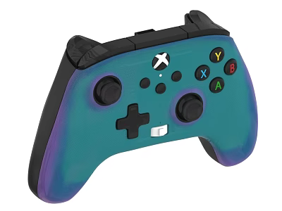 Xbox Teal Gradient Controller With Colorful Buttons For Board Game Entertainment 3d model