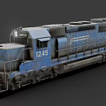 Blue Railroad Locomotive With FEDERAL And UPRR Logos Number 1245 Vintage Metal Structure