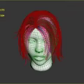 White Mannequin Head With Black Pink And Blue Mixed Hair Wig Style